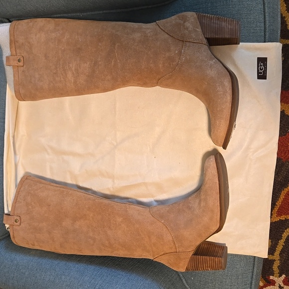 UGG Ava Leather Heeled Boot - Picture 1 of 6